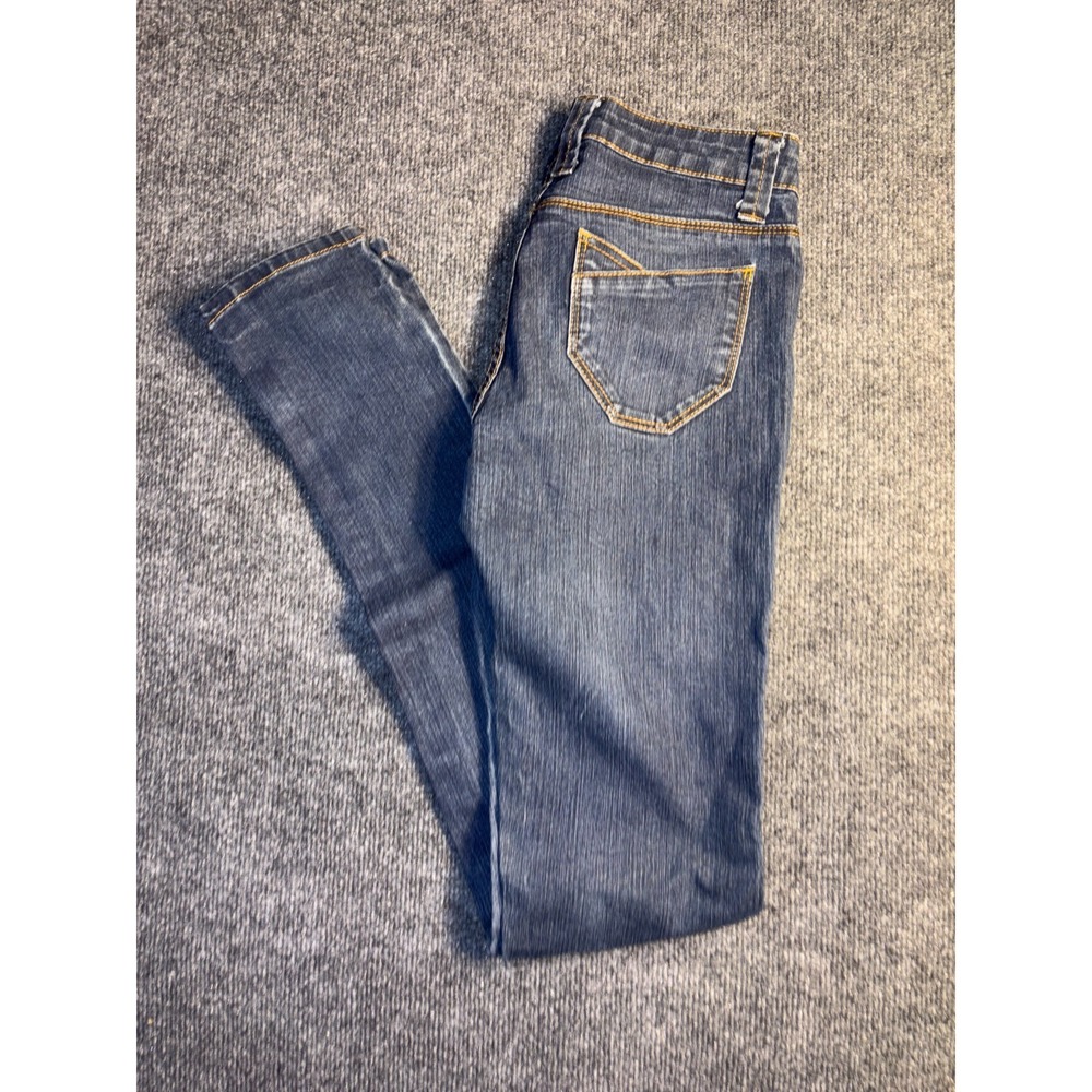 Blue Asphalt Skinny Jeans Womens 5 Blue Denim Stretch‎ Comfort Faded Whiskered